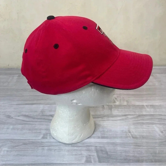 Texas Tech Red Raiders Football Hook and Loop Adjustable Cap Hat Red Black - Picture 4 of 10